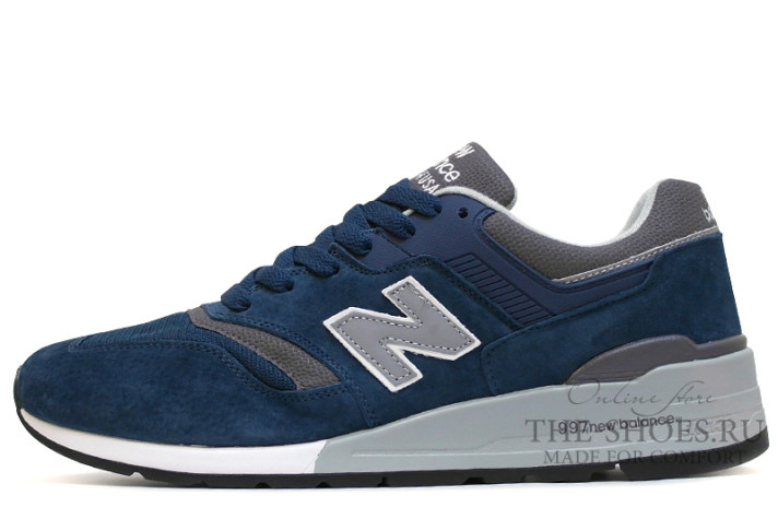 Кроссовки New Balance 997 Deep Blue Twin Gray  синие