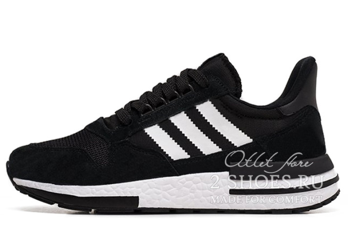 Кроссовки Adidas ZX 500 RM Black Core White  черные
