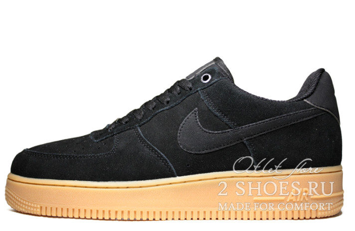 Кроссовки Nike Air Force 1 Low Black Gum AA0287-002 черные